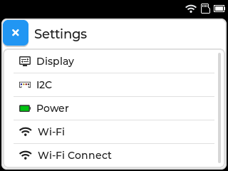 screenshot of settings app