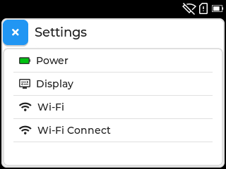 screenshot of settings app