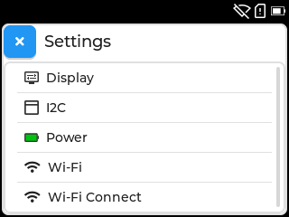 screenshot of settings app