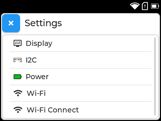 screenshot of settings app