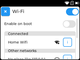 screenshot of wifi management app