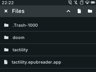screenshot of files app