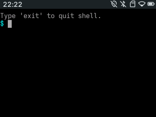 screenshot of terminal app